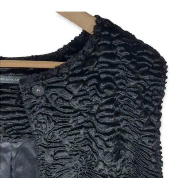Adrianna Papell Black Faux Fur Combo Button Front Sweater Vest Plus SZ 2 fuzzy - Picture 12 of 12